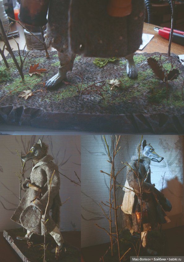 Волк-бродяга, авторская кукла (фото 5)