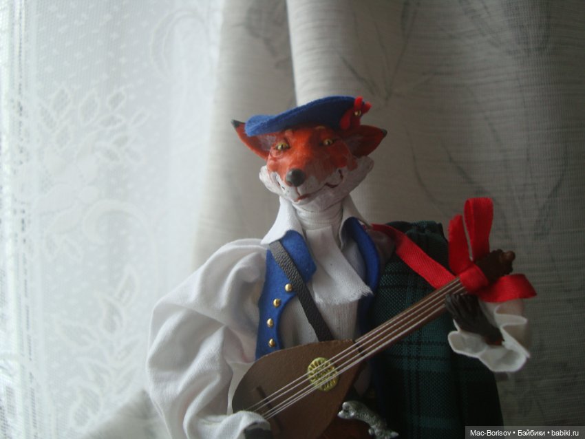Хитрый шотландский лис, авторская кукла (фото 2)