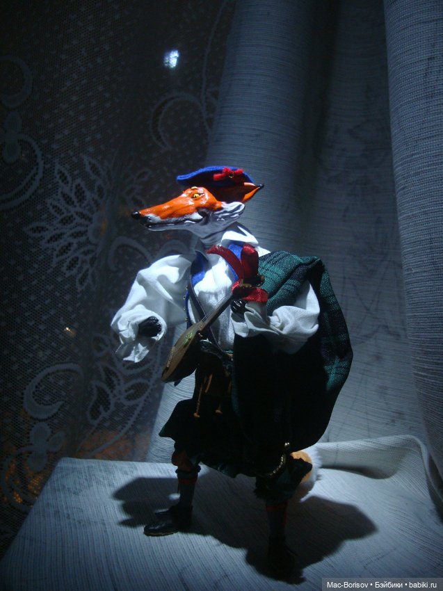 Хитрый шотландский лис, авторская кукла (фото 8)