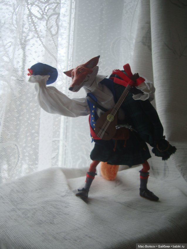 Хитрый шотландский лис, авторская кукла (фото 5)