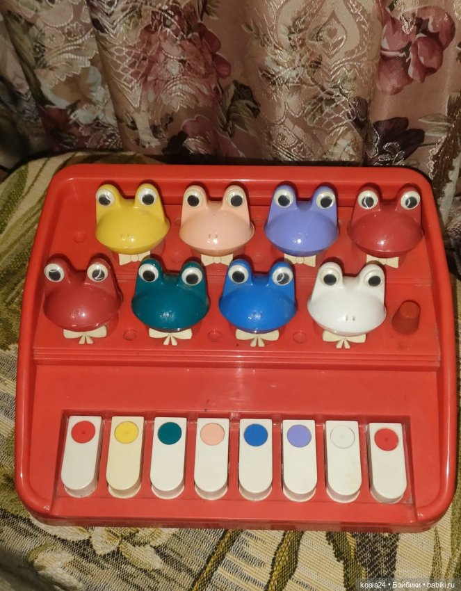 Игрушка СССР Электромузыкальная Пианино "Поющие лягушата" Пластмасса (фото 3)