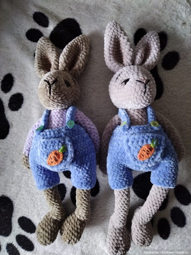 Мягкие плюшевые вязаные зайцы (фото 2)