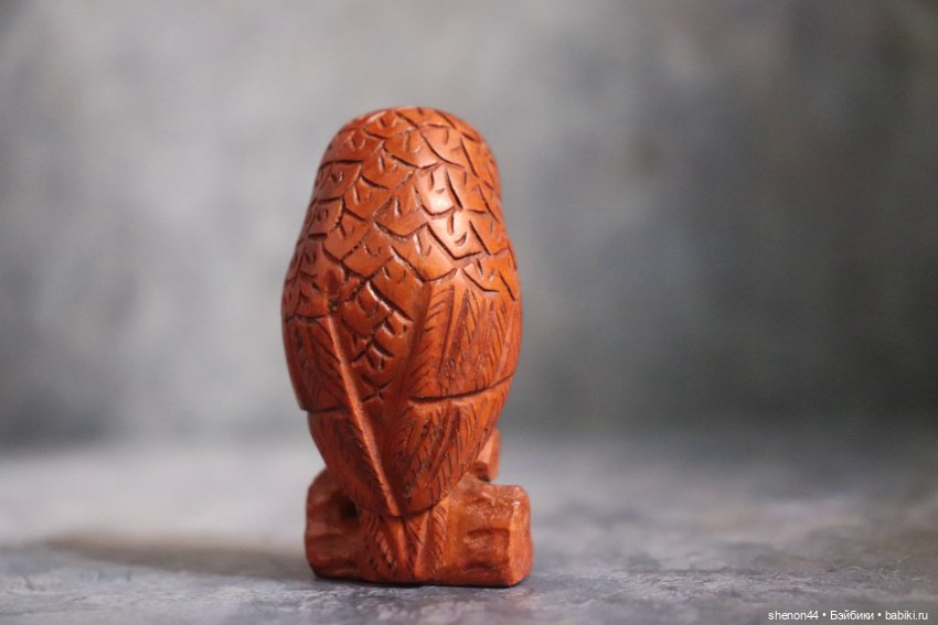 Нэцкэ "Сова", японский самшит, ручная работа. Винтаж (фото 2)