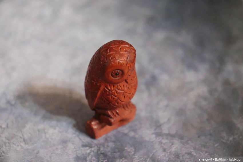 Нэцкэ "Сова", японский самшит, ручная работа. Винтаж (фото 4)