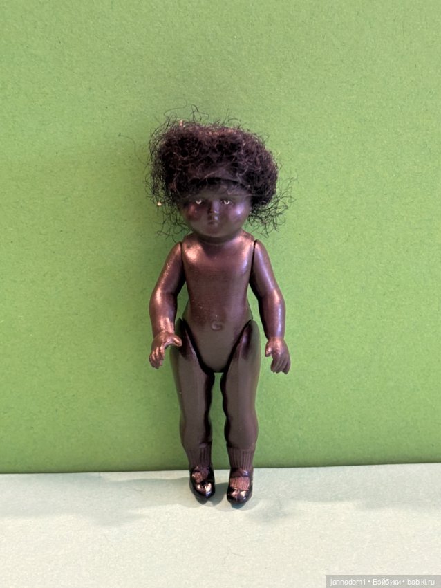 Редкая целлулоидная куколка Minerva негритяночка, высота 9 см (фото 3)