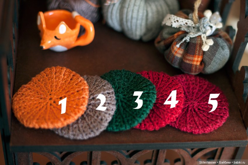 Береты для кукол 1:6 - осенние цвета (фото 2)