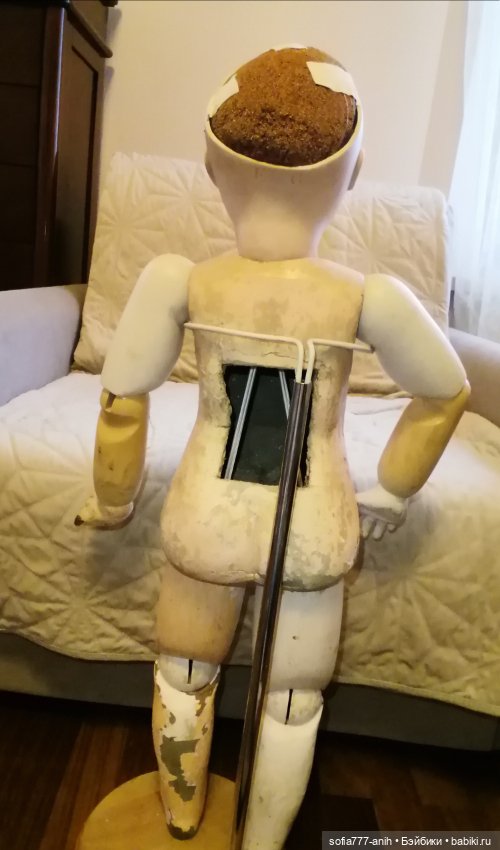 Антикварная ранняя огромная французская кукла фабрики Gaultier Block лицо Bru (фото 5)