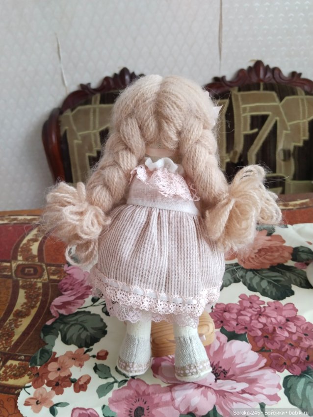 Текстильные куколка и мишка (фото 3)