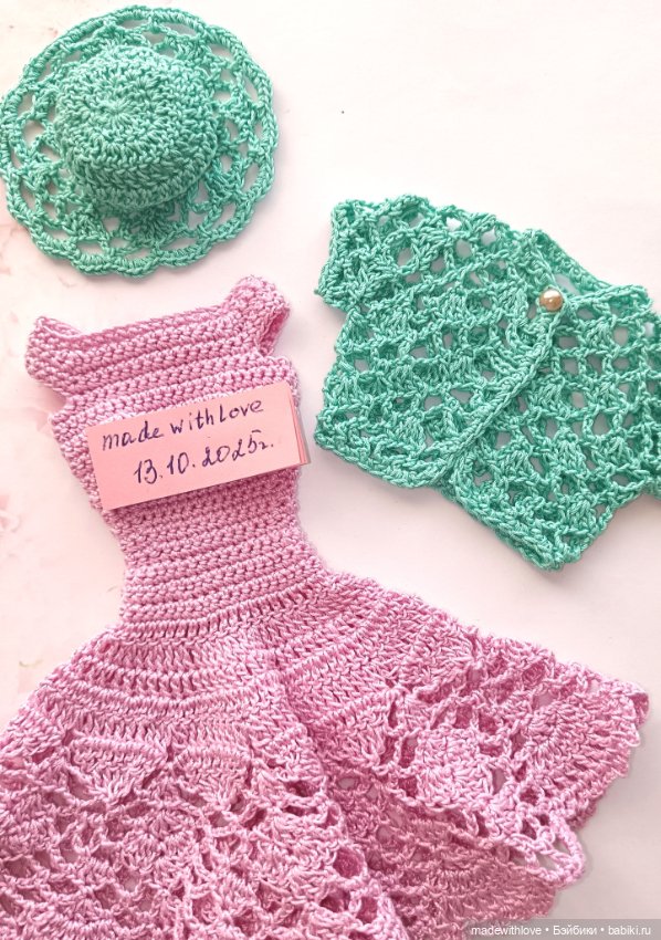 Вязаный комплект(платье,болеро,шляпа) (фото 3)