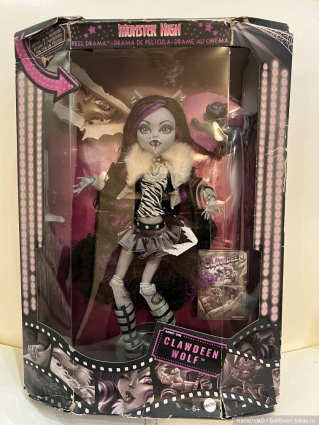 #3 Monster High Reel Drama Clawdeen Wolf in Black and White