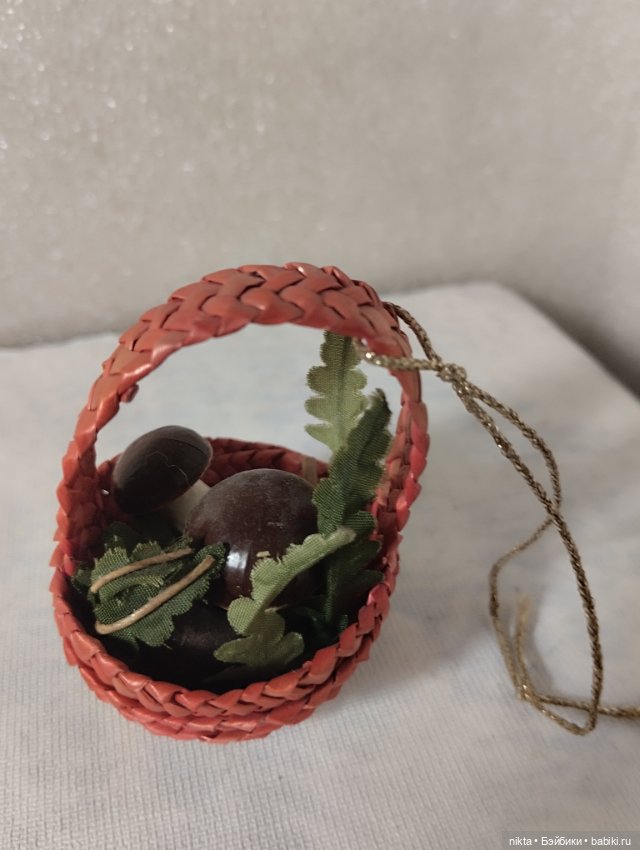 Ёлочная игрушка Грибы в корзинке (фото 4)