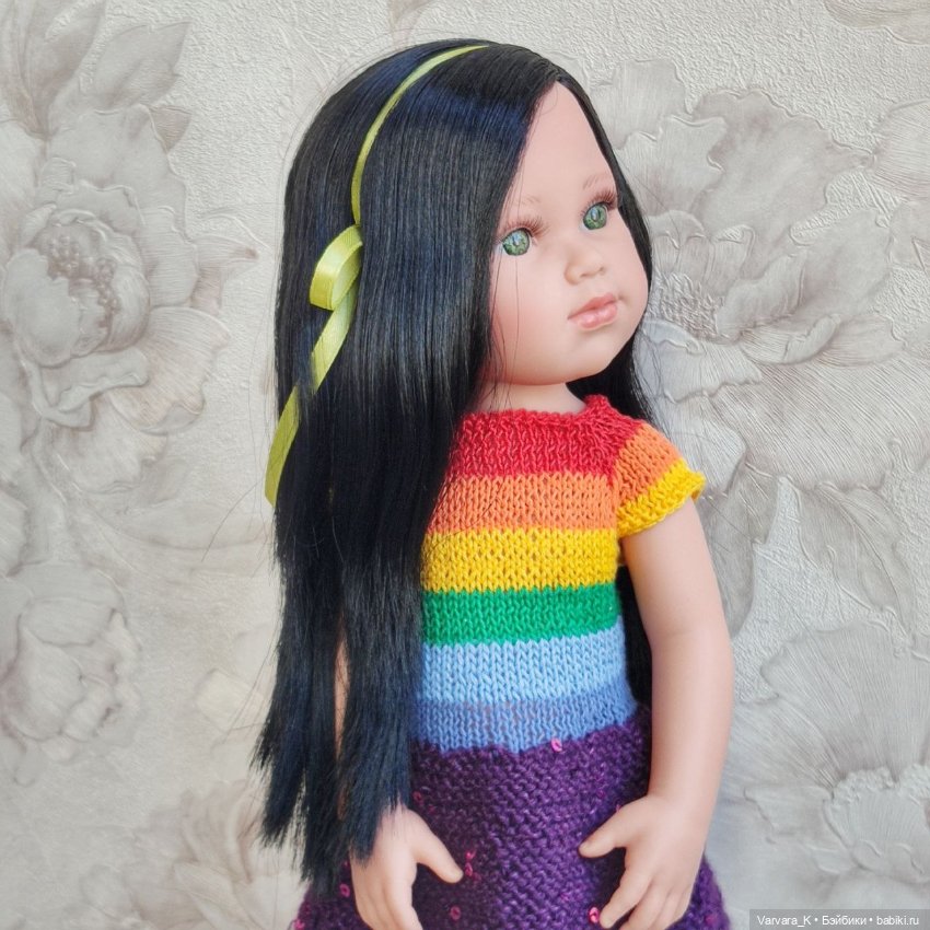 Кукла Llorens артикуляционная брюнетка с зелеными глазами , 42 см (фото 5)