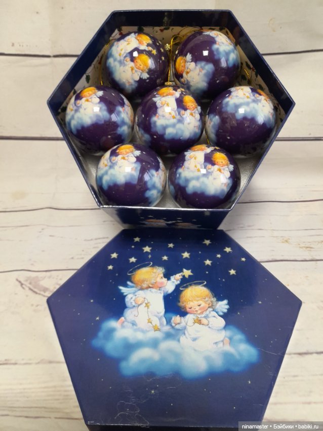 Елочные шары Ангелы и пуансеттия (фото 4)