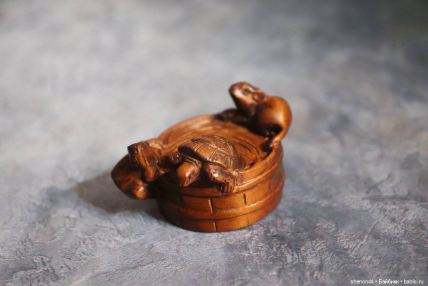 Нэцкэ "Лягушка, черепаха и мышь" (фото 3)