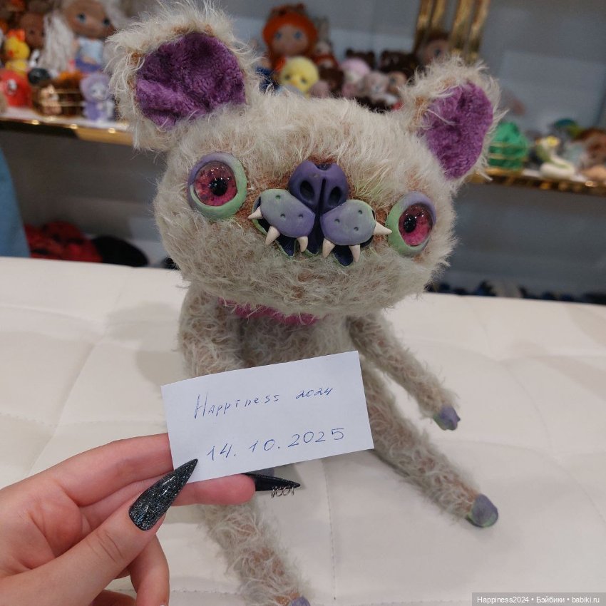 Зеленый кот монстрик — Авторские игрушки