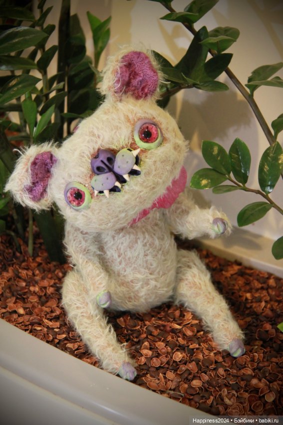 Зеленый кот монстрик — Авторские игрушки (фото 2)