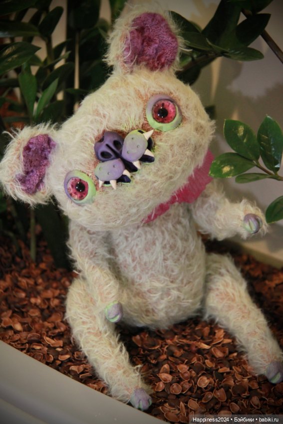 Зеленый кот монстрик — Авторские игрушки (фото 10)