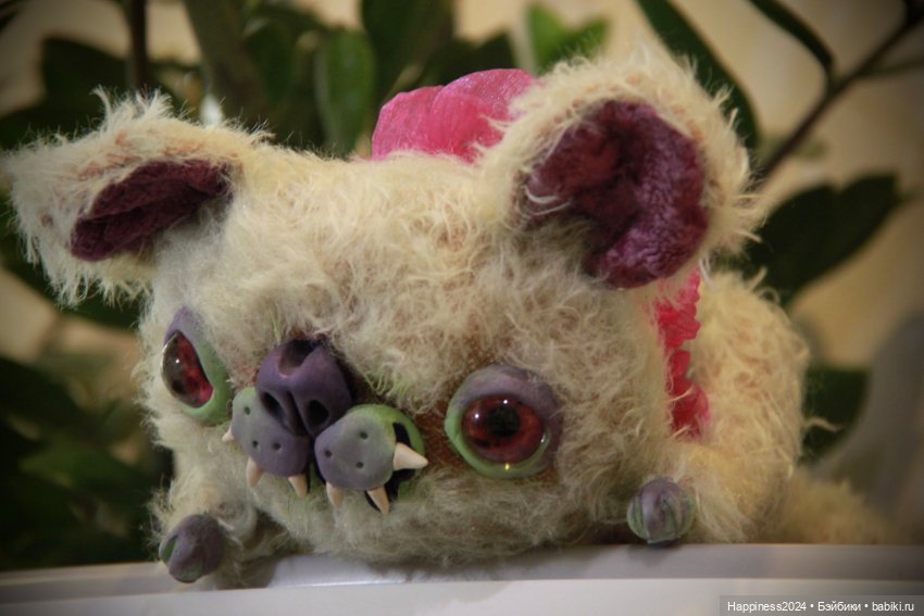 Зеленый кот монстрик — Авторские игрушки