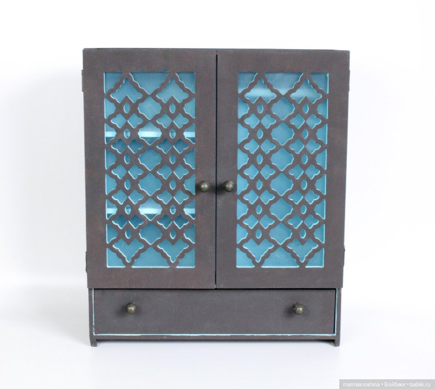 Шкаф деревянный 35 см — Кукольная мебель