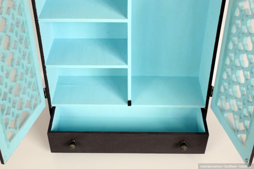 Шкаф деревянный 35 см — Кукольная мебель (фото 4)