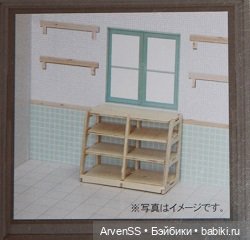 Сборная тумба (в прихожую или на кухню) Wood Craft для кукол 1/12 (фото 2)