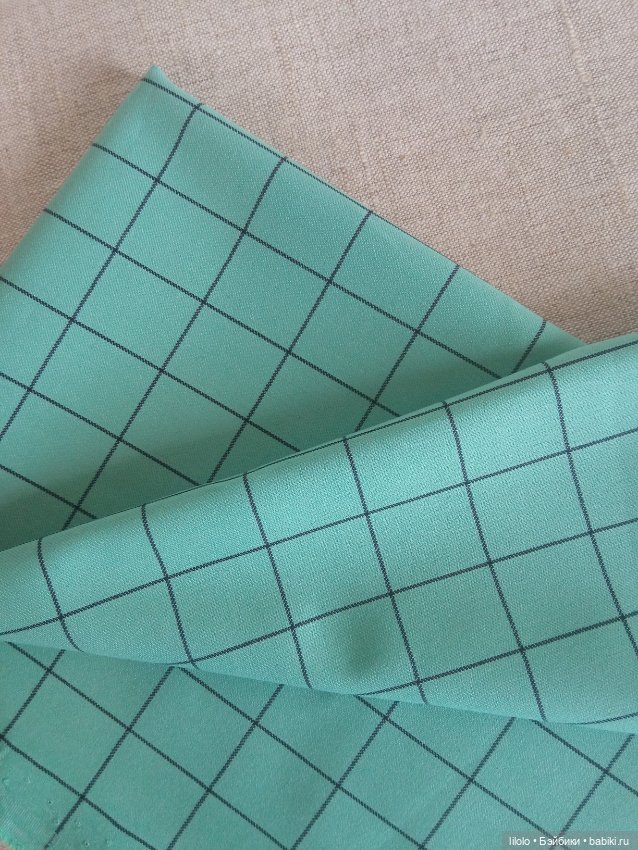 Отрез ткани по типу шотландки для кукольного рукоделия