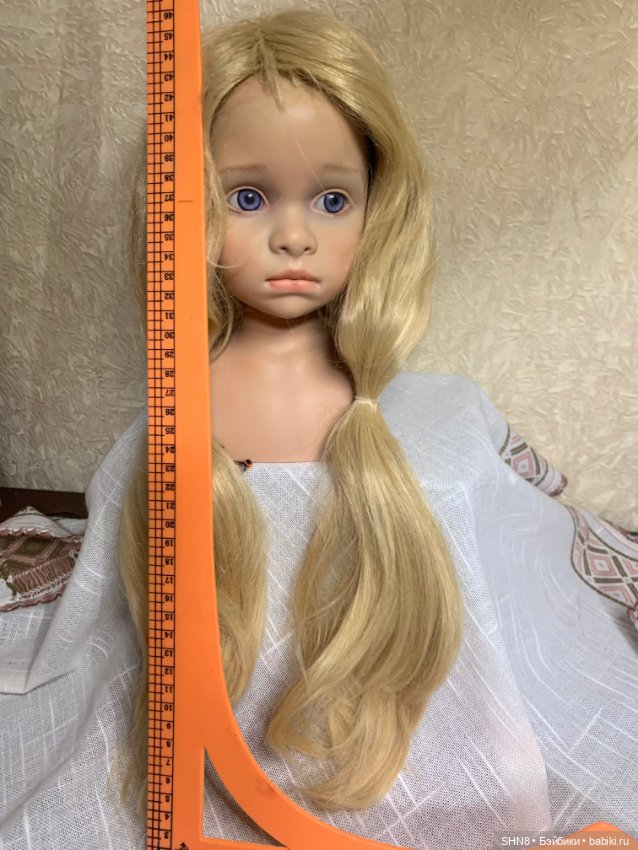 Парик длинный блонд на голову 41-42 см с хвостиками (фото 2)