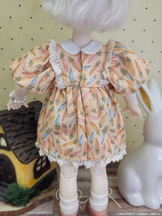 Платье с морковками для 1/6 yosd tiny bjd (фото 3)