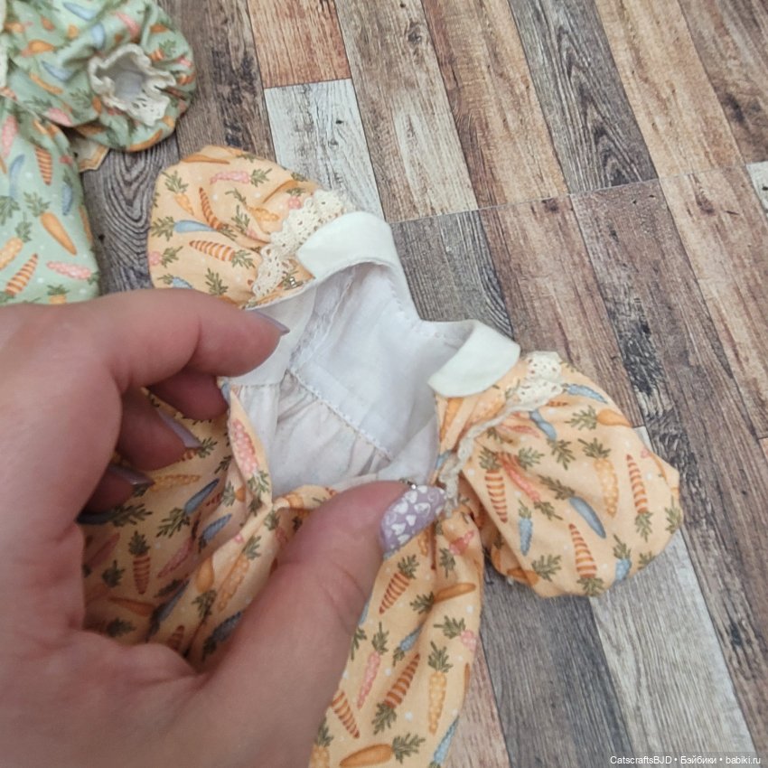 Платье с морковками для 1/6 yosd tiny bjd (фото 6)