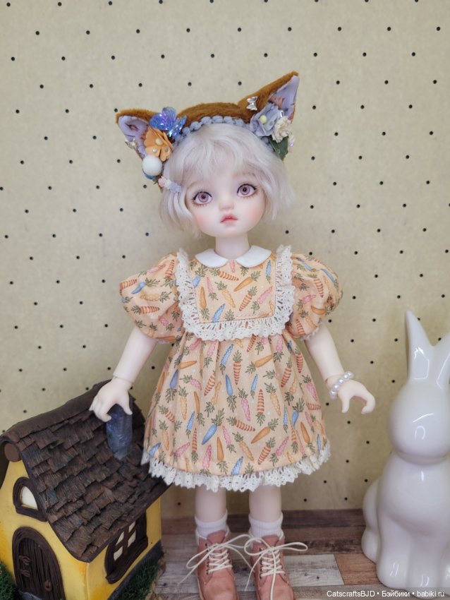 Платье с морковками для 1/6 yosd tiny bjd