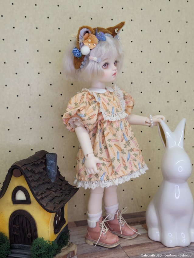 Платье с морковками для 1/6 yosd tiny bjd (фото 2)