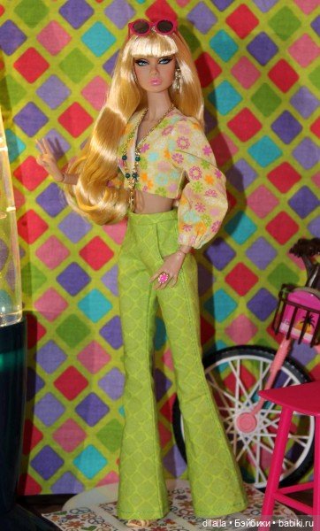 Выкройка PDF в натуральную величину / брюки клеш, топ, шляпа для куклы Поппи Паркер (фото 2)