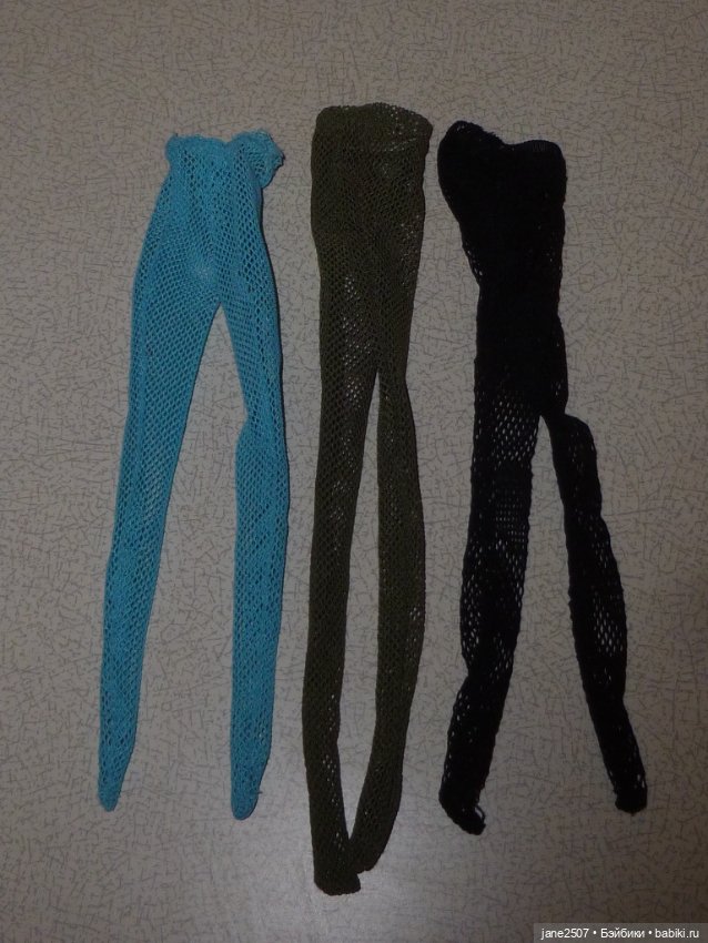 Фирменные колготки Integrity toys (Dynamite girls, Nu Face) - лот из 3 шт. голубые, зеленые, черные (фото 3)