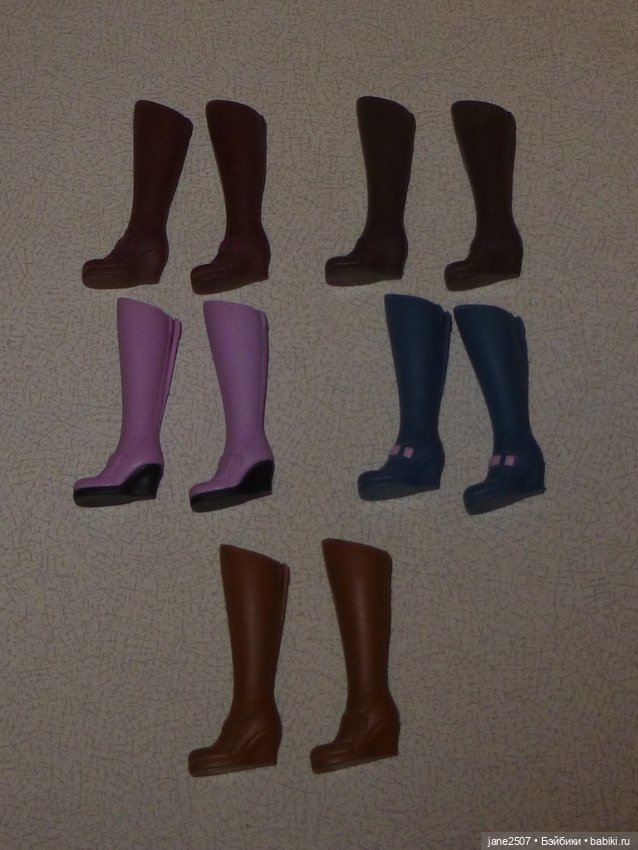 Лот редкой фирменной обуви для Барби и кукол 12 дюймов - Barbie Fashion Fever - сапоги 5 пар