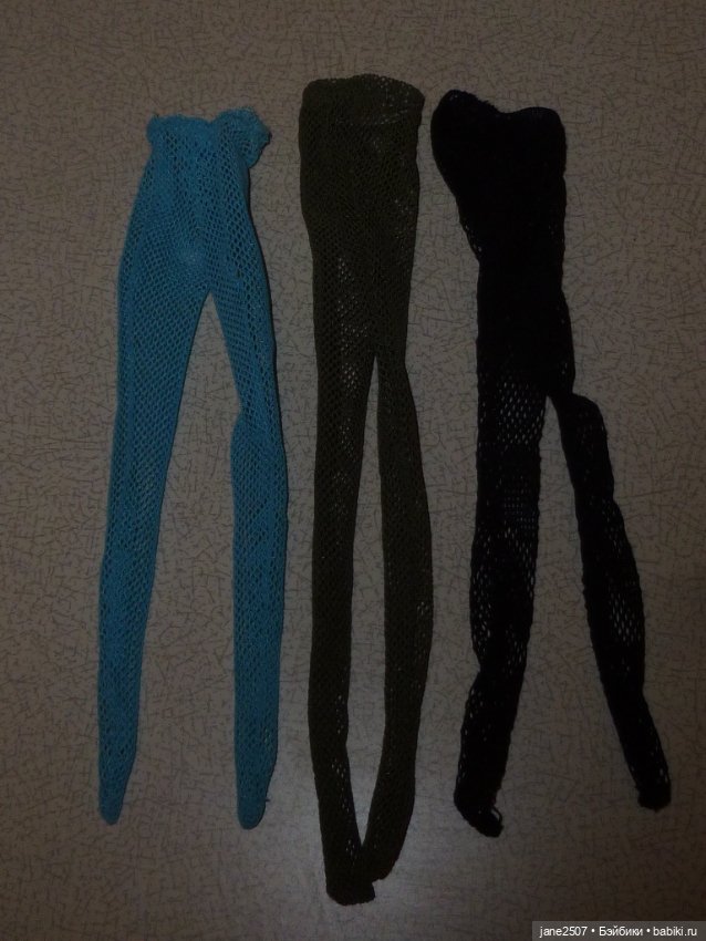 Фирменные колготки Integrity toys (Dynamite girls, Nu Face) - лот из 3 шт. голубые, зеленые, черные (фото 2)