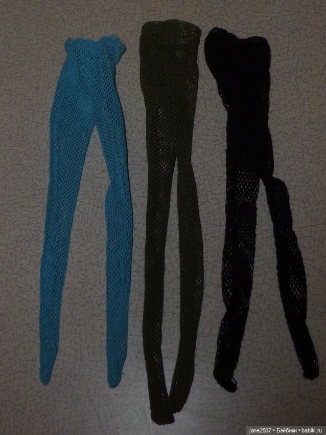 Фирменные колготки Integrity toys (Dynamite girls, Nu Face) - лот из 3 шт. голубые, зеленые, черные