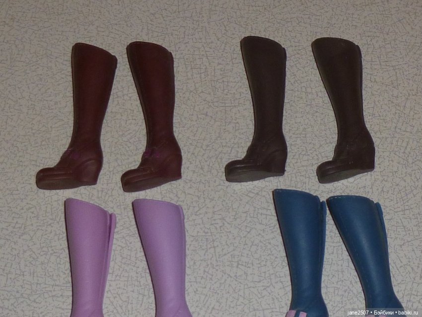 Лот редкой фирменной обуви для Барби и кукол 12 дюймов - Barbie Fashion Fever - сапоги 5 пар (фото 3)