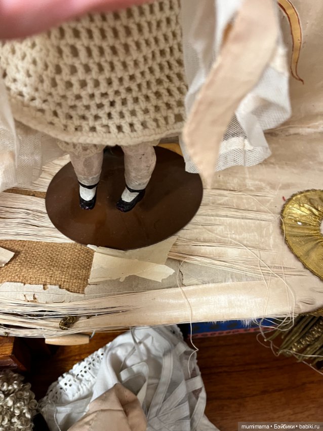 Антикварная восковая куколка рост 43 см (фото 5)