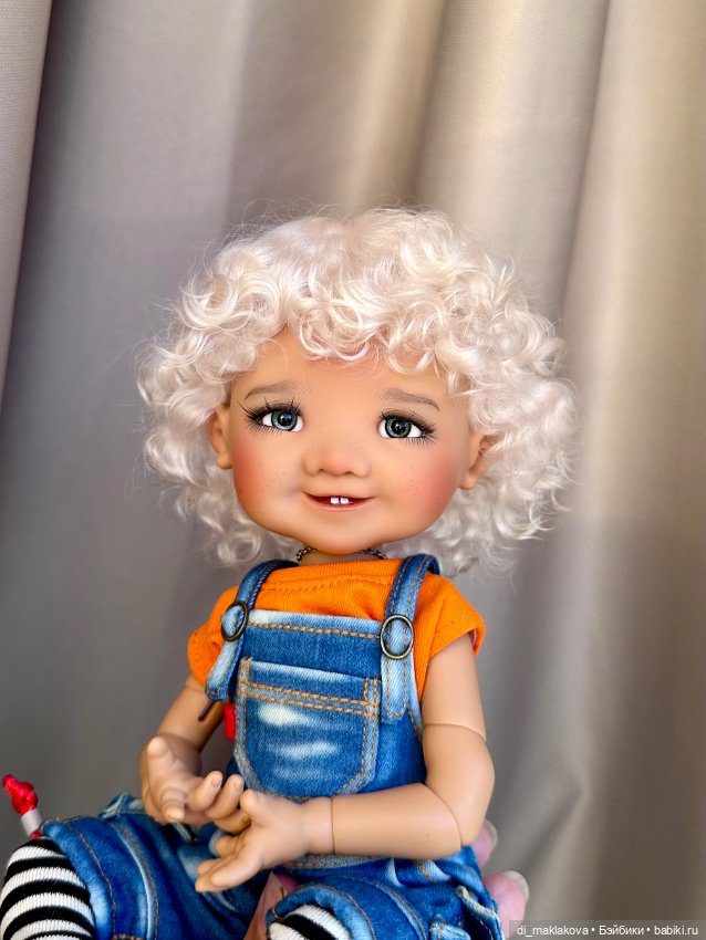 Парик для Meadow dolls Dumplings, Paola Reina и других куклой с ОГ 20 см (фото 7)