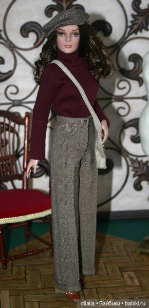 Выкройка PDF в натуральную величину / широкие брюки, водолазка, кепка и сумка для куклы Тоннер 40 см (фото 3)