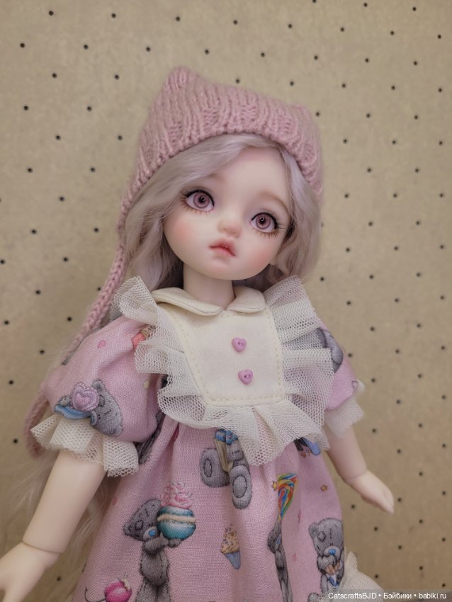 Платье с тедди для 1/6 yosd tiny bjd (фото 3)