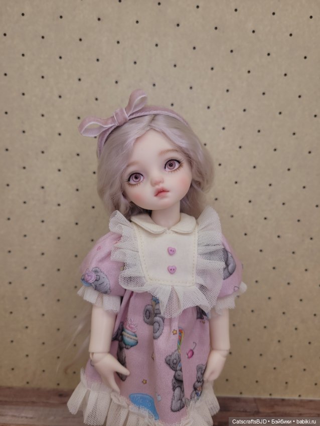 Платье с тедди для 1/6 yosd tiny bjd (фото 5)