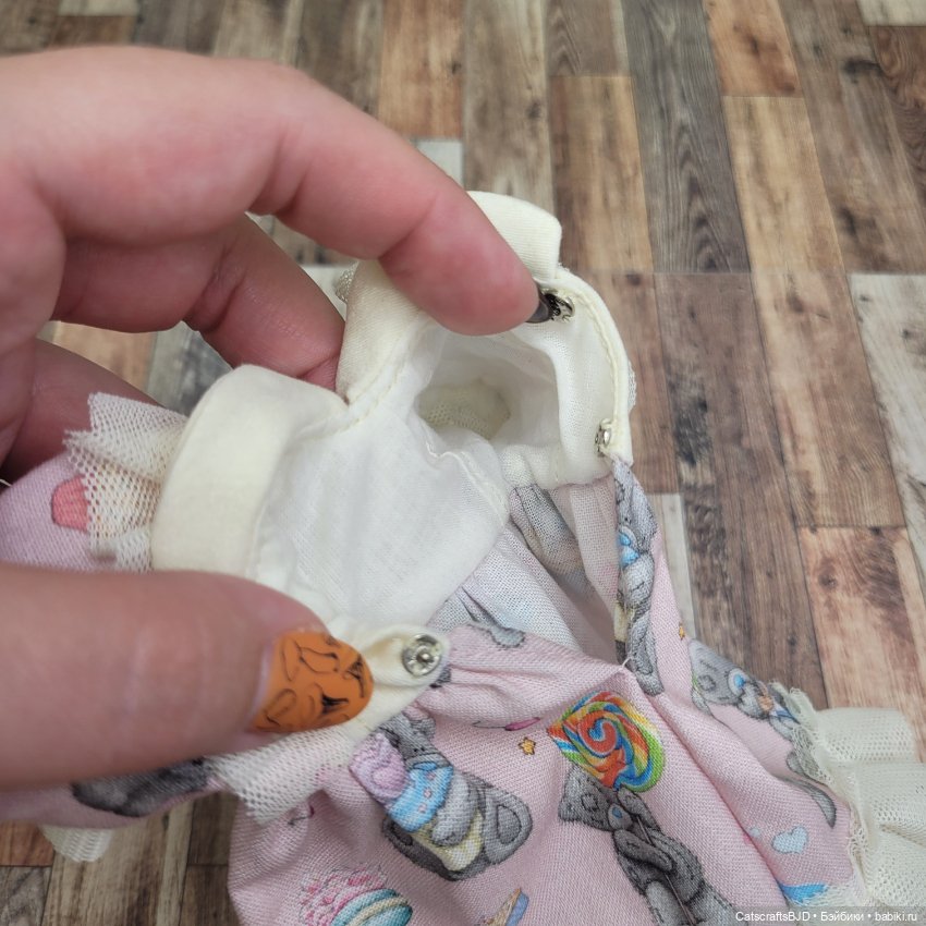 Платье с тедди для 1/6 yosd tiny bjd (фото 7)