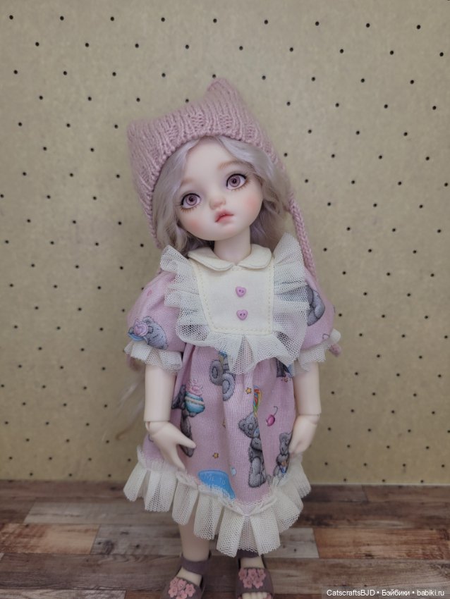 Платье с тедди для 1/6 yosd tiny bjd (фото 4)