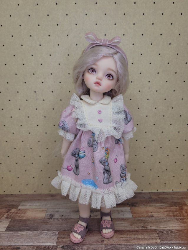 Платье с тедди для 1/6 yosd tiny bjd (фото 6)
