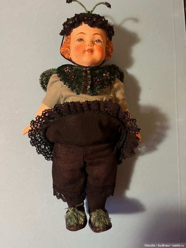 Кукла в антикварном стиле "Бабочкa" (фото 4)