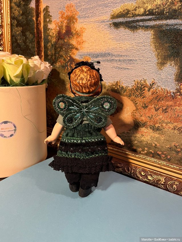 Кукла в антикварном стиле "Бабочкa" (фото 3)