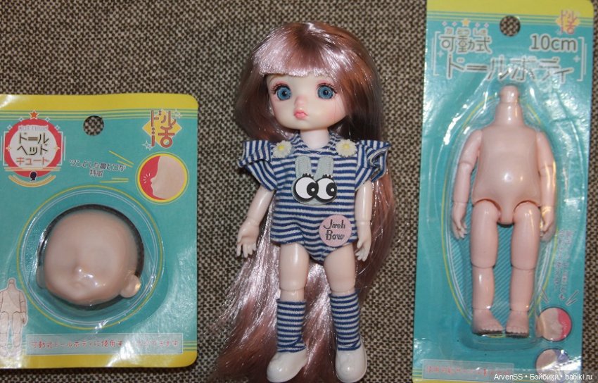 Шарнирная малявочка, созданная на основе головы и тела из японского фикспрайса Seria