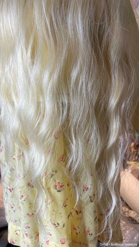 Роскошный длинный парик блонд светлый на голову 35-37 см (фото 6)
