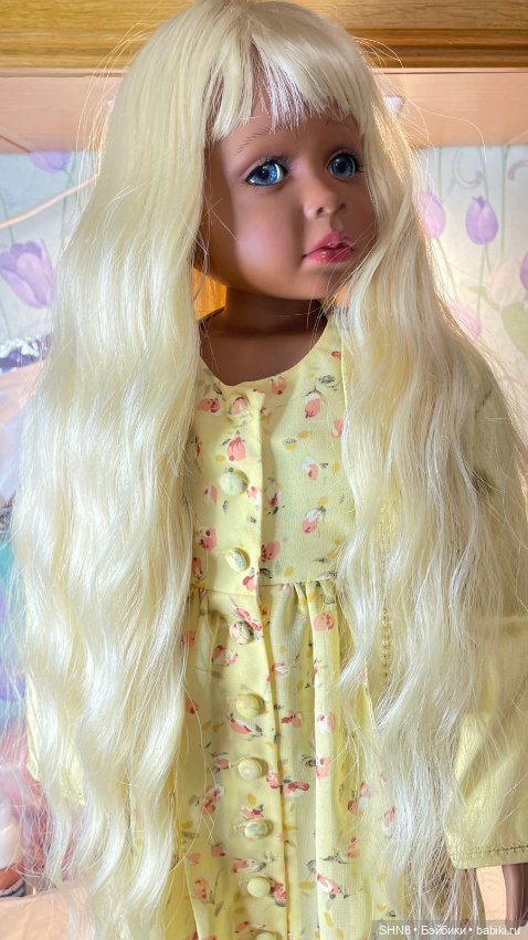 Роскошный длинный парик блонд светлый на голову 35-37 см